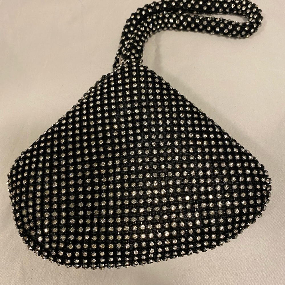 Very Nice Black Rhinestone Wristlet Bag Formal Occasions